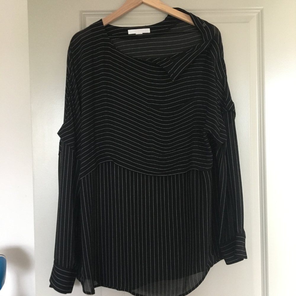 Alexander Wang Black Sheer Striped Blouse